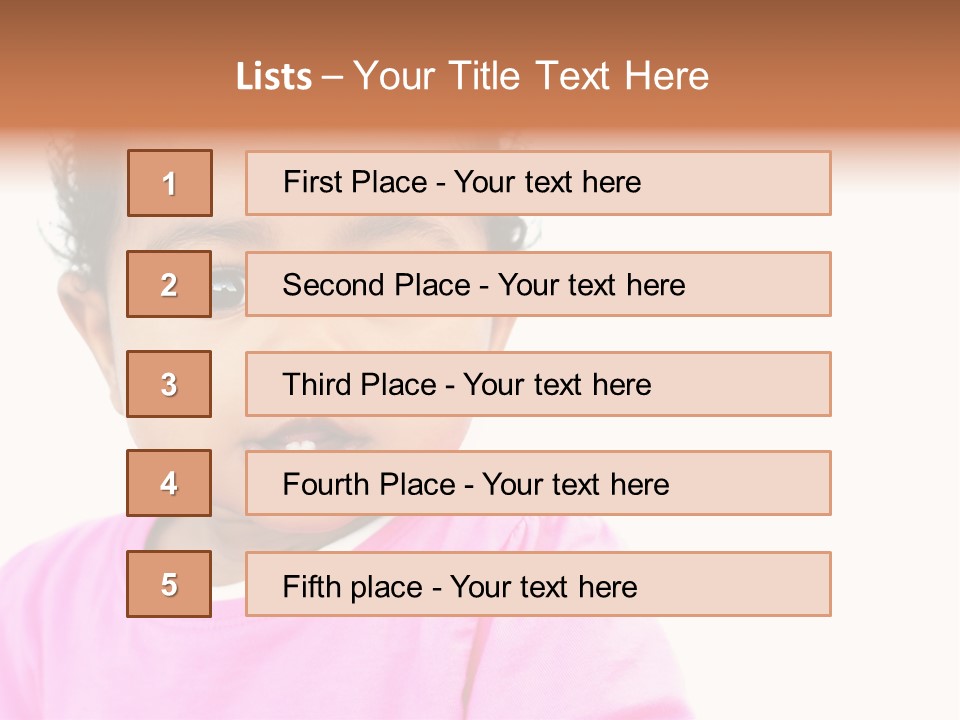 A Baby Girl In A Pink Shirt Is Looking At The Camera PowerPoint Template