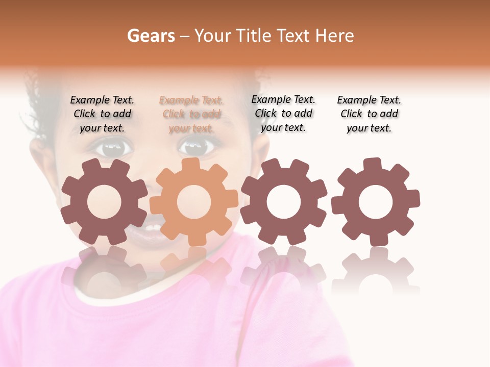 A Baby Girl In A Pink Shirt Is Looking At The Camera PowerPoint Template