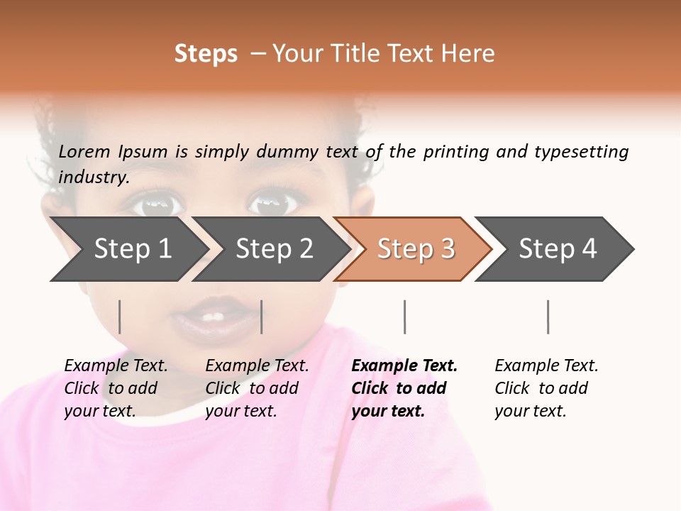A Baby Girl In A Pink Shirt Is Looking At The Camera PowerPoint Template