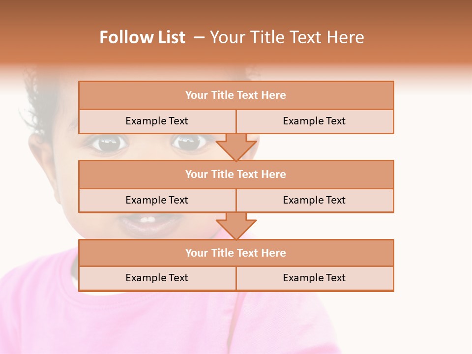 A Baby Girl In A Pink Shirt Is Looking At The Camera PowerPoint Template