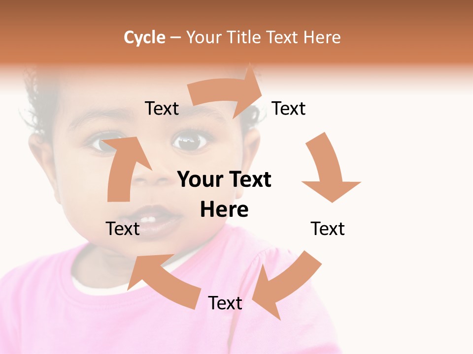 A Baby Girl In A Pink Shirt Is Looking At The Camera PowerPoint Template
