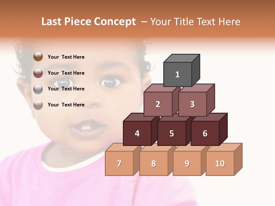 A Baby Girl In A Pink Shirt Is Looking At The Camera PowerPoint Template