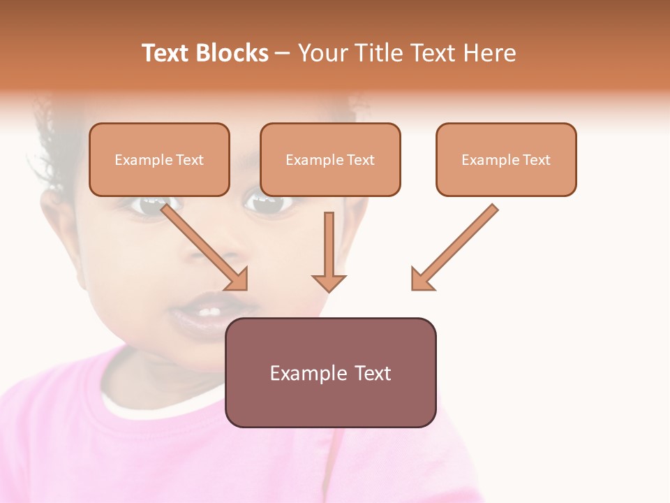 A Baby Girl In A Pink Shirt Is Looking At The Camera PowerPoint Template