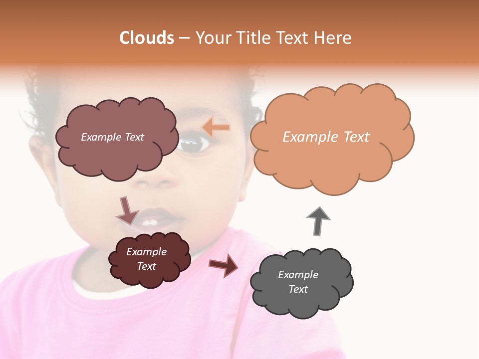 A Baby Girl In A Pink Shirt Is Looking At The Camera PowerPoint Template