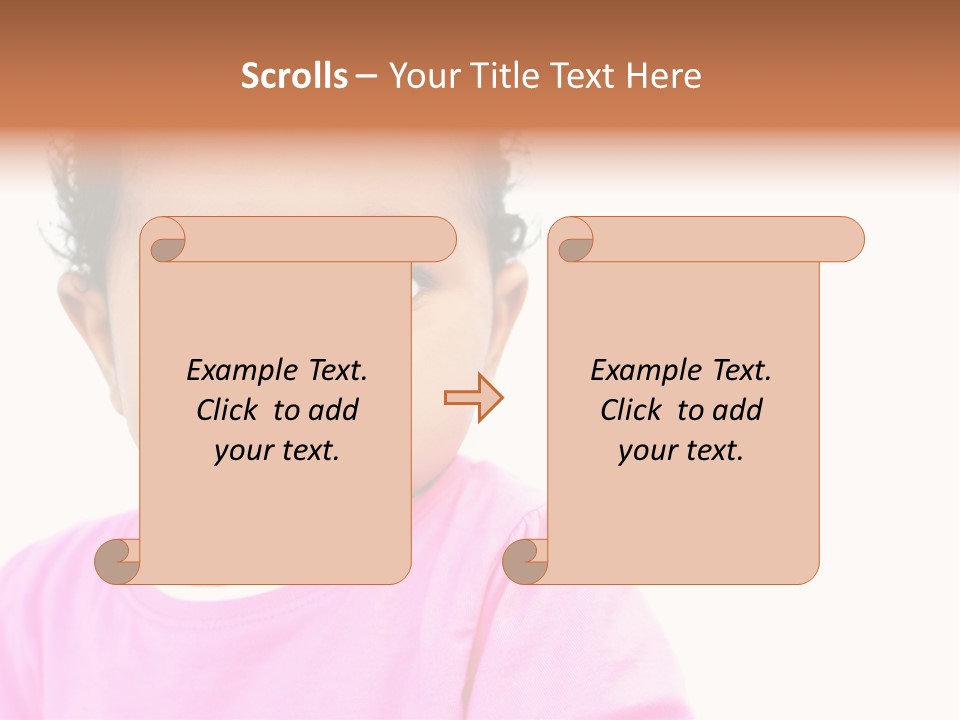 A Baby Girl In A Pink Shirt Is Looking At The Camera PowerPoint Template