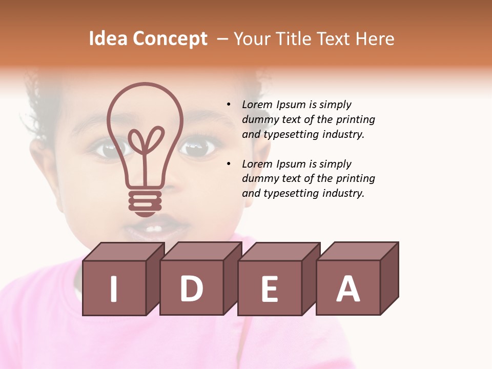 A Baby Girl In A Pink Shirt Is Looking At The Camera PowerPoint Template