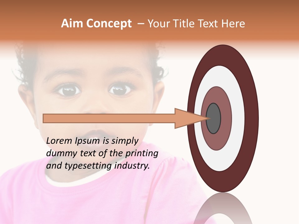 A Baby Girl In A Pink Shirt Is Looking At The Camera PowerPoint Template