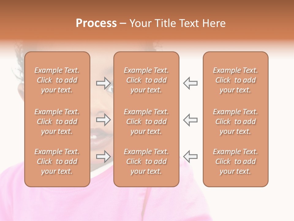 A Baby Girl In A Pink Shirt Is Looking At The Camera PowerPoint Template