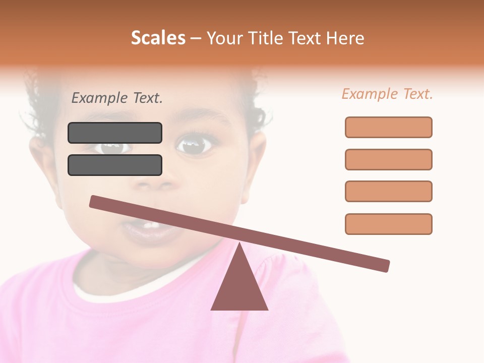 A Baby Girl In A Pink Shirt Is Looking At The Camera PowerPoint Template