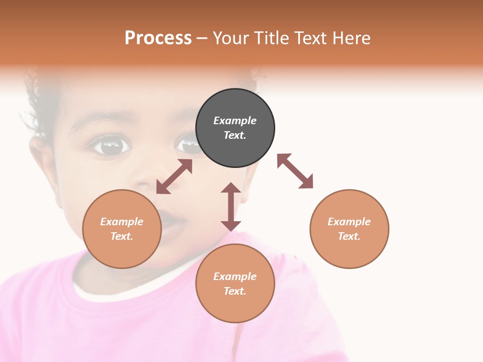 A Baby Girl In A Pink Shirt Is Looking At The Camera PowerPoint Template
