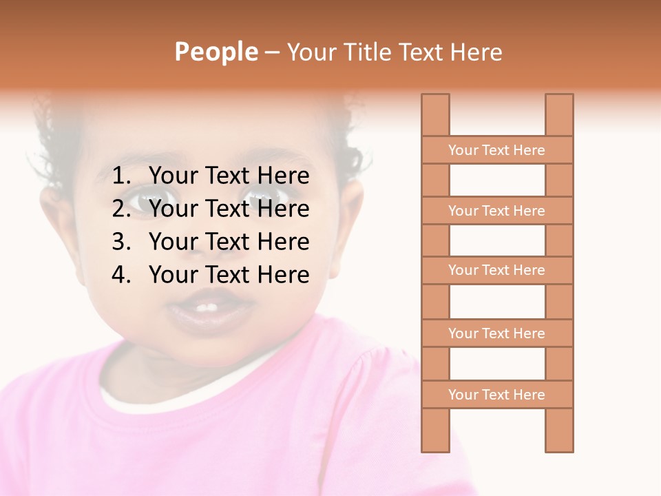 A Baby Girl In A Pink Shirt Is Looking At The Camera PowerPoint Template