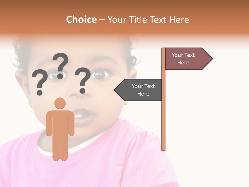 A Baby Girl In A Pink Shirt Is Looking At The Camera PowerPoint Template