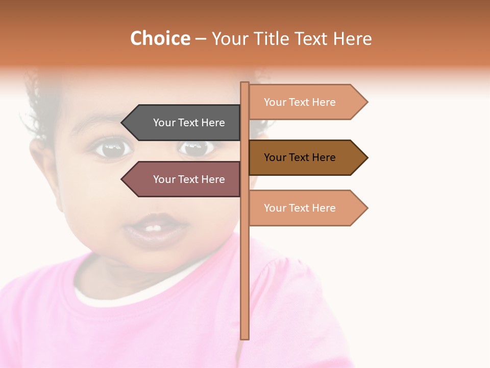 A Baby Girl In A Pink Shirt Is Looking At The Camera PowerPoint Template