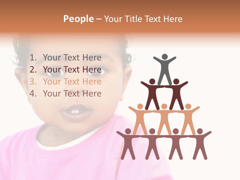 A Baby Girl In A Pink Shirt Is Looking At The Camera PowerPoint Template