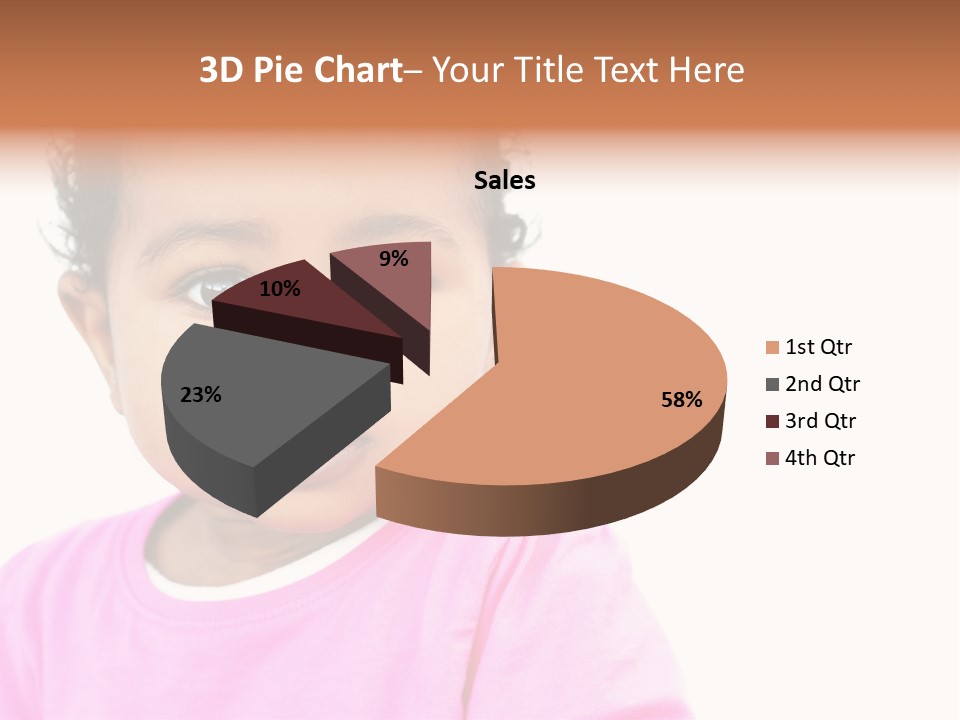 A Baby Girl In A Pink Shirt Is Looking At The Camera PowerPoint Template