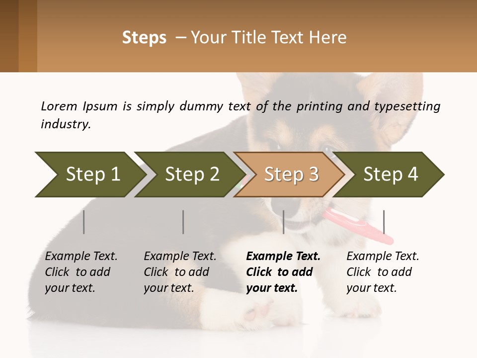 A Dog With A Toothbrush In Its Mouth PowerPoint Template