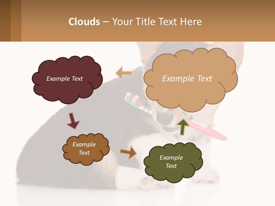 A Dog With A Toothbrush In Its Mouth PowerPoint Template