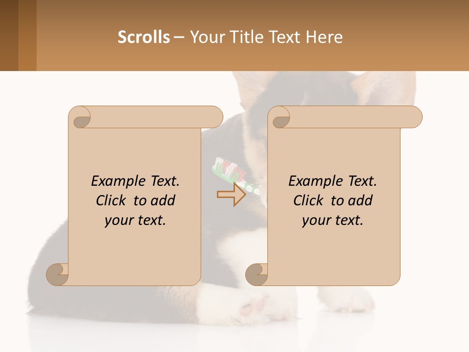 A Dog With A Toothbrush In Its Mouth PowerPoint Template