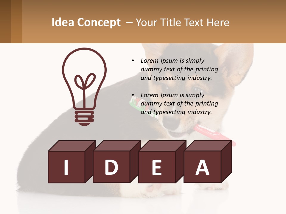 A Dog With A Toothbrush In Its Mouth PowerPoint Template
