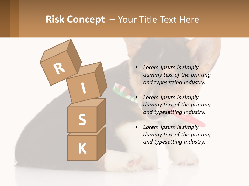 A Dog With A Toothbrush In Its Mouth PowerPoint Template