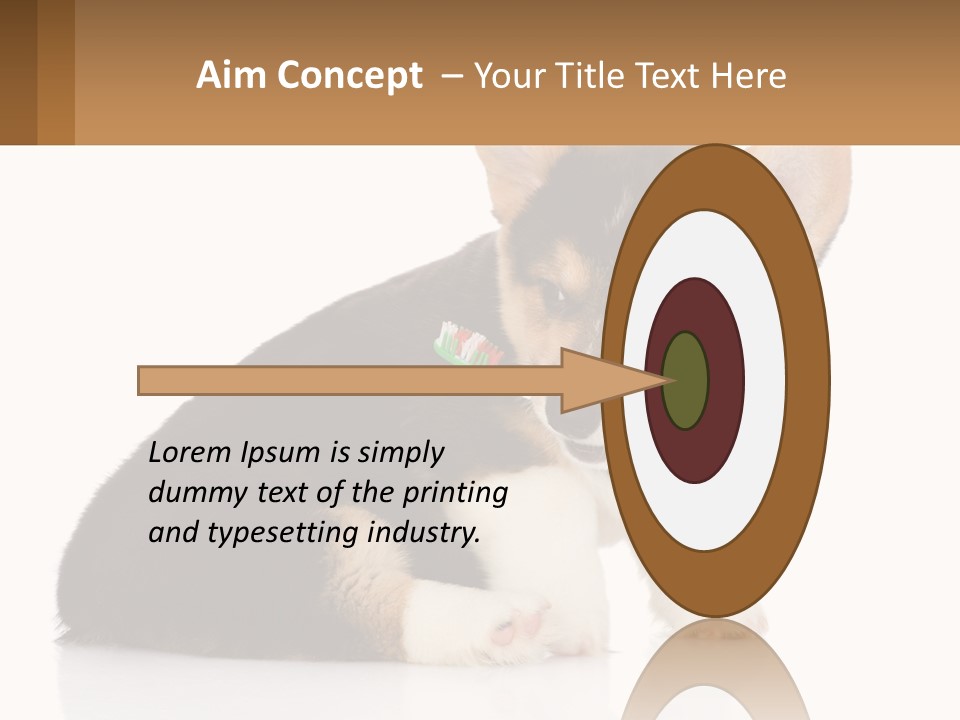 A Dog With A Toothbrush In Its Mouth PowerPoint Template
