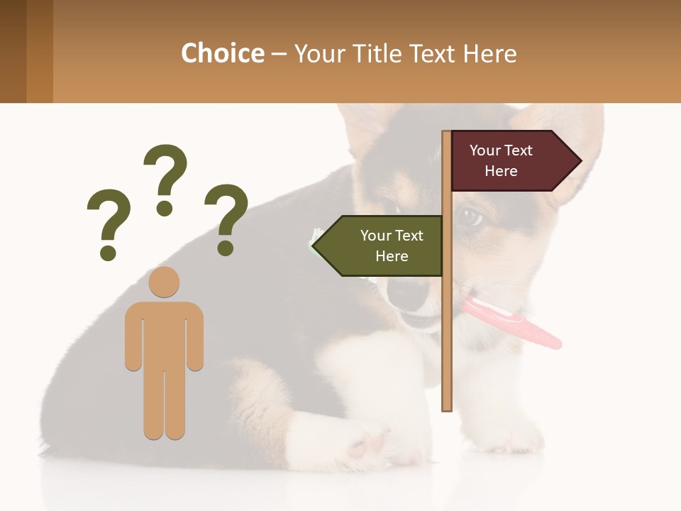 A Dog With A Toothbrush In Its Mouth PowerPoint Template