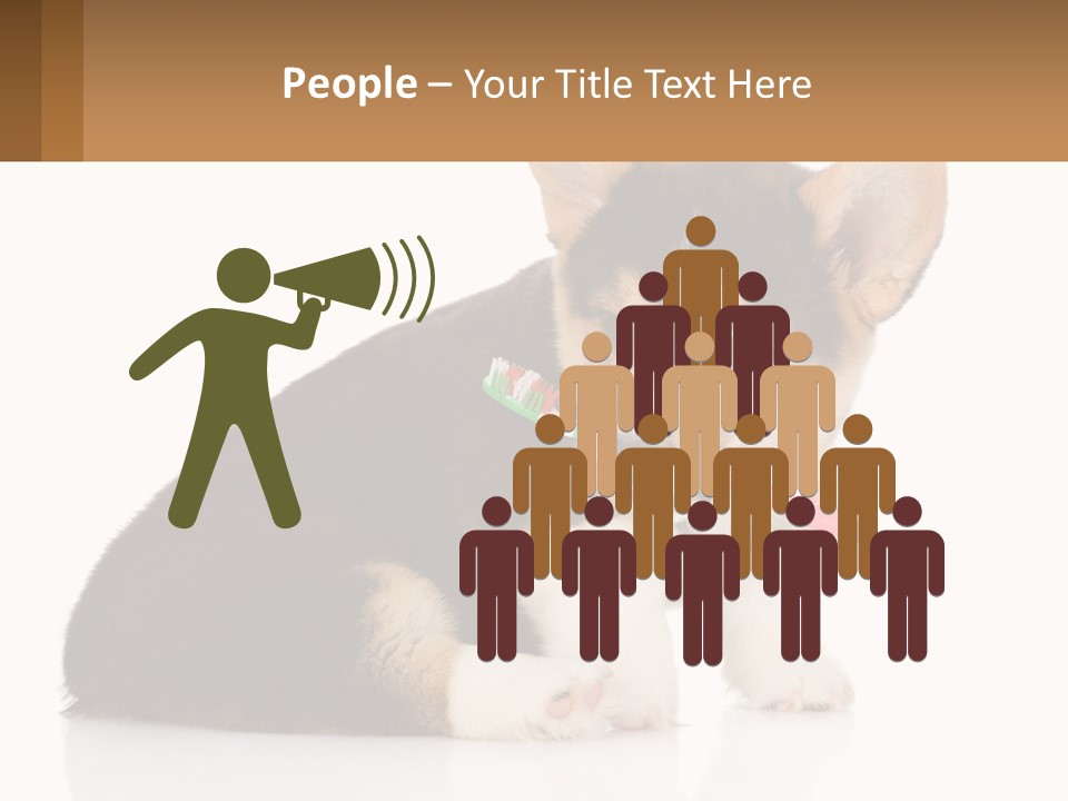 A Dog With A Toothbrush In Its Mouth PowerPoint Template
