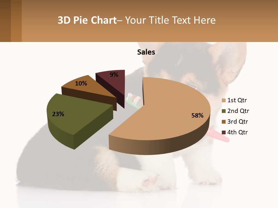 A Dog With A Toothbrush In Its Mouth PowerPoint Template