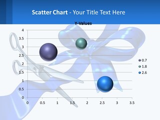 A Blue Ribbon With A Pair Of Scissors On It PowerPoint Template