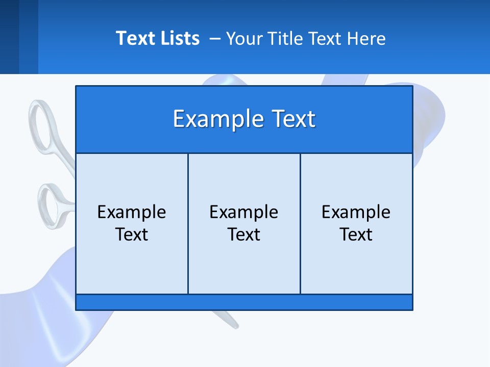 A Blue Ribbon With A Pair Of Scissors On It PowerPoint Template