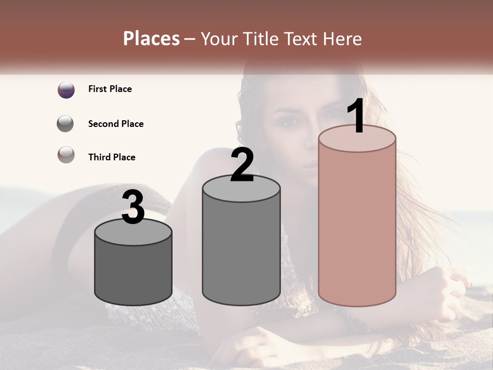 A Woman In A Bikini Laying On The Beach PowerPoint Template