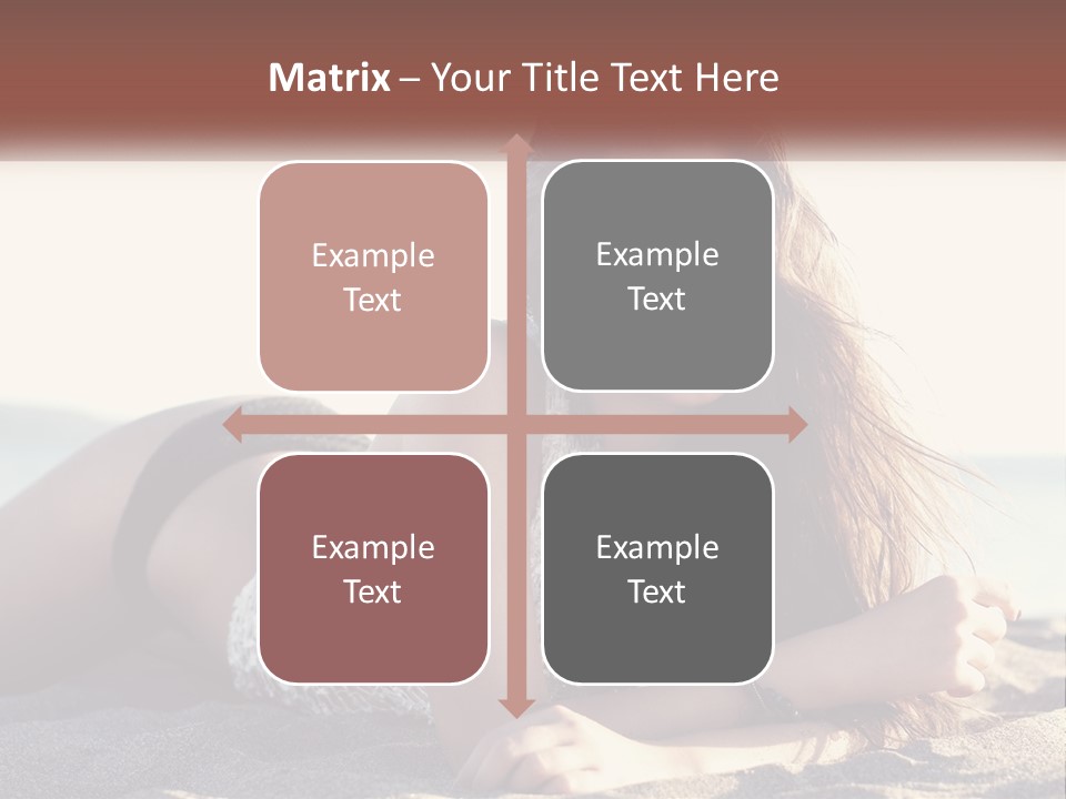 A Woman In A Bikini Laying On The Beach PowerPoint Template