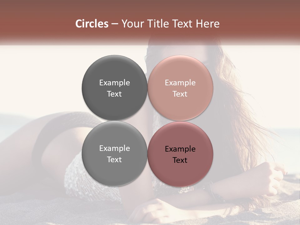A Woman In A Bikini Laying On The Beach PowerPoint Template