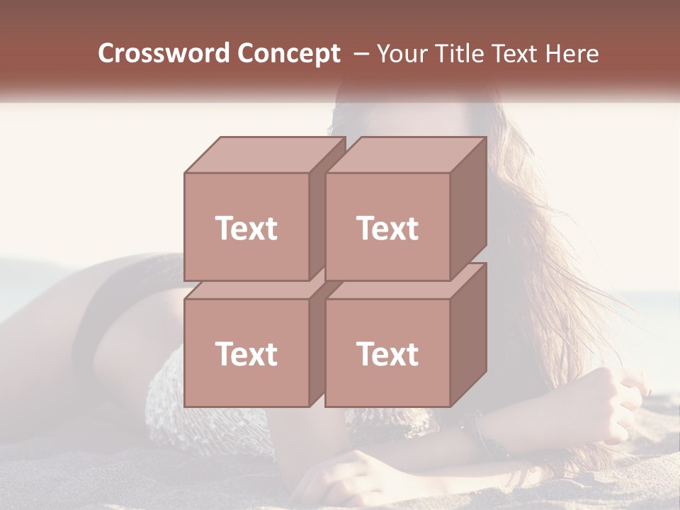 A Woman In A Bikini Laying On The Beach PowerPoint Template