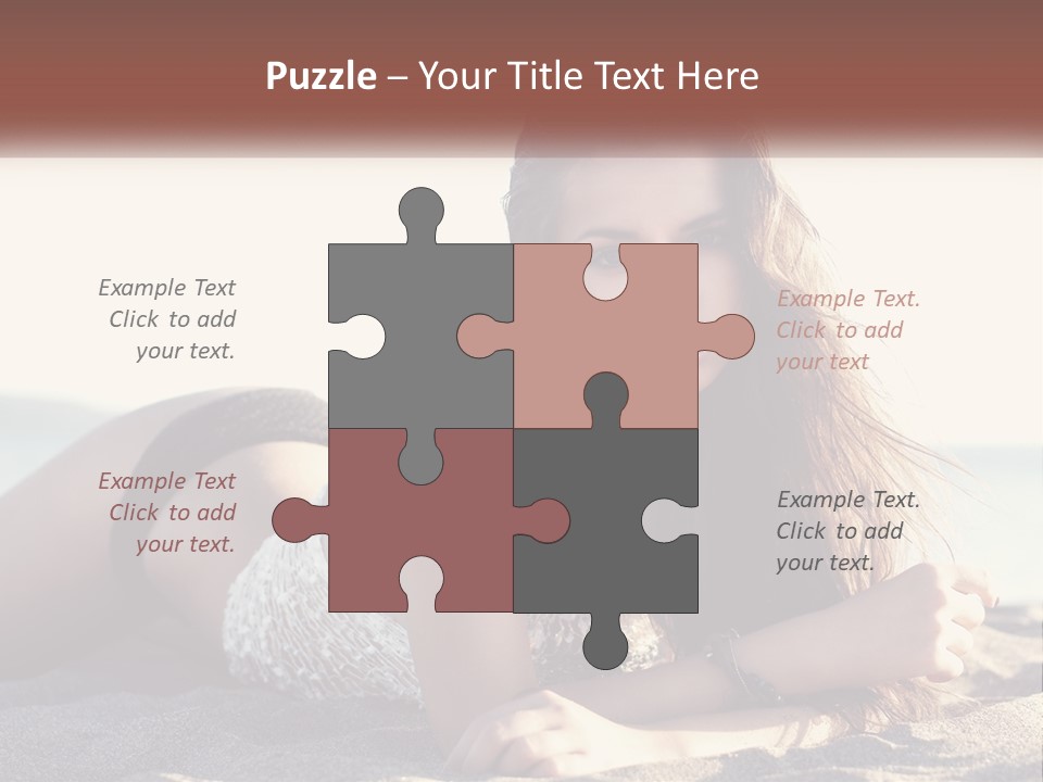 A Woman In A Bikini Laying On The Beach PowerPoint Template