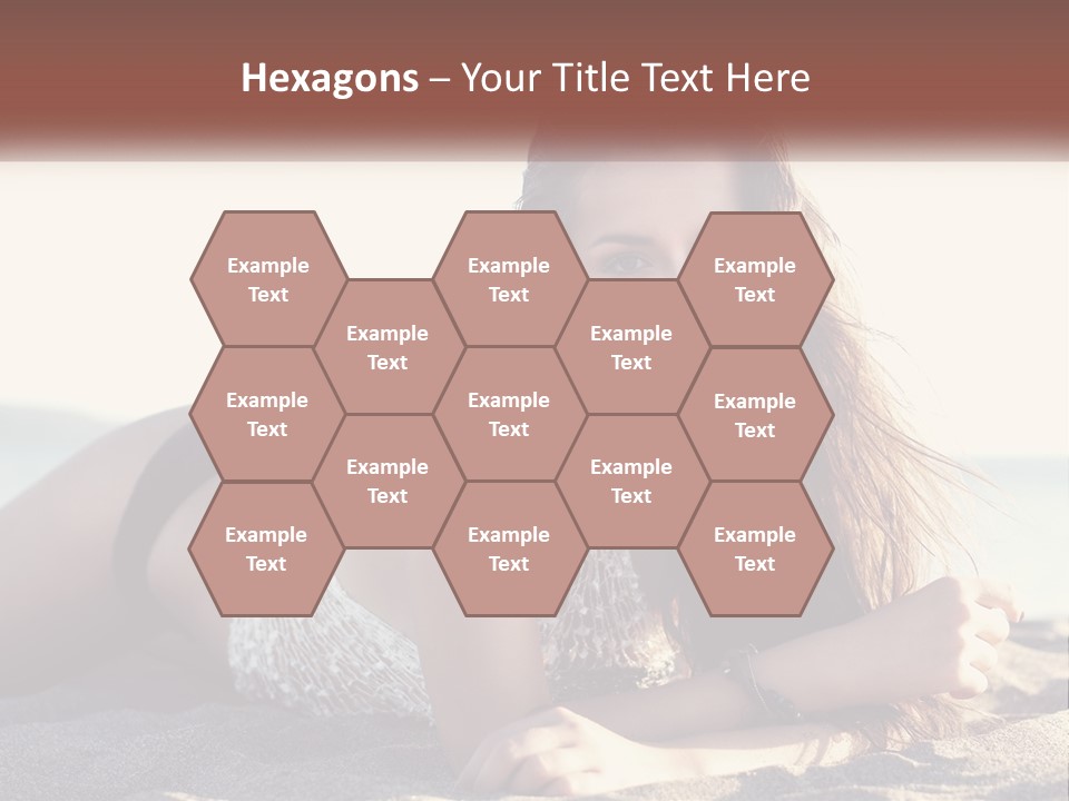 A Woman In A Bikini Laying On The Beach PowerPoint Template