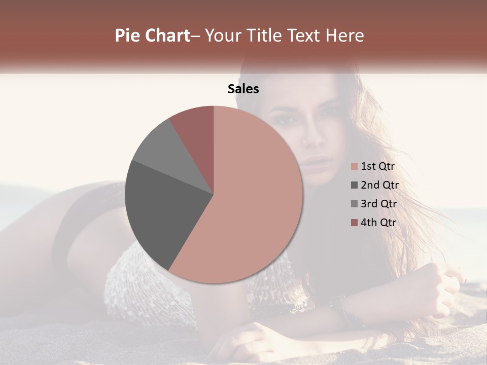 A Woman In A Bikini Laying On The Beach PowerPoint Template