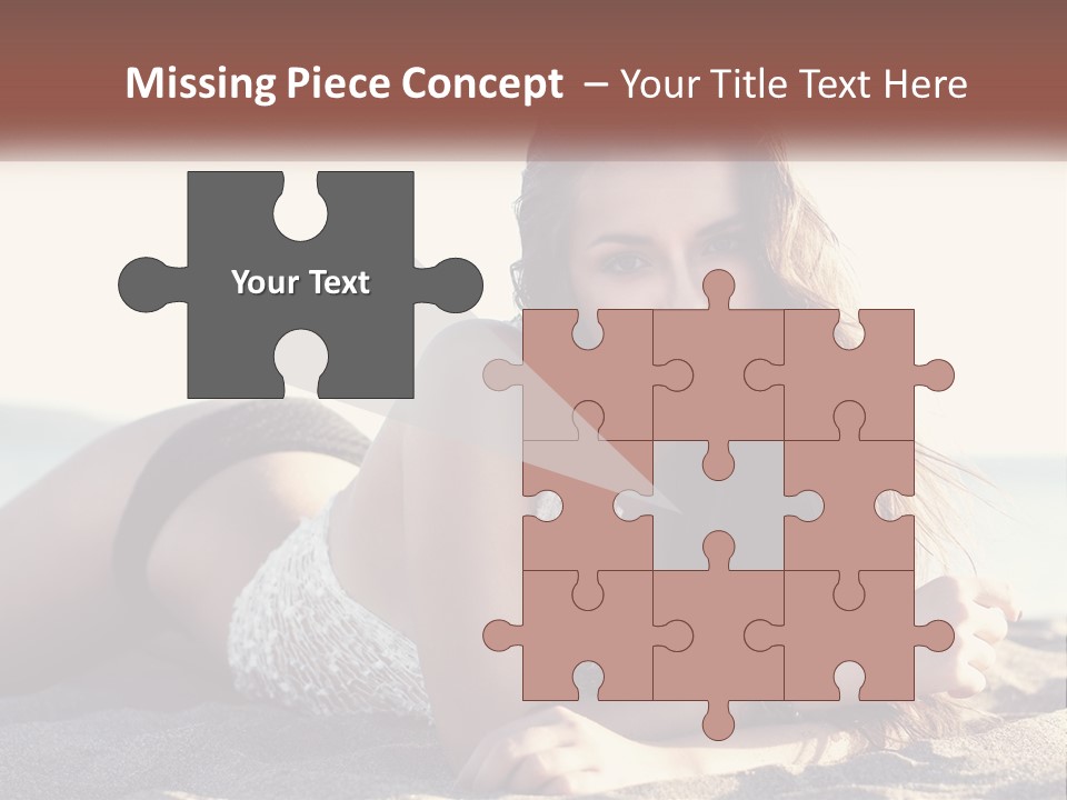 A Woman In A Bikini Laying On The Beach PowerPoint Template
