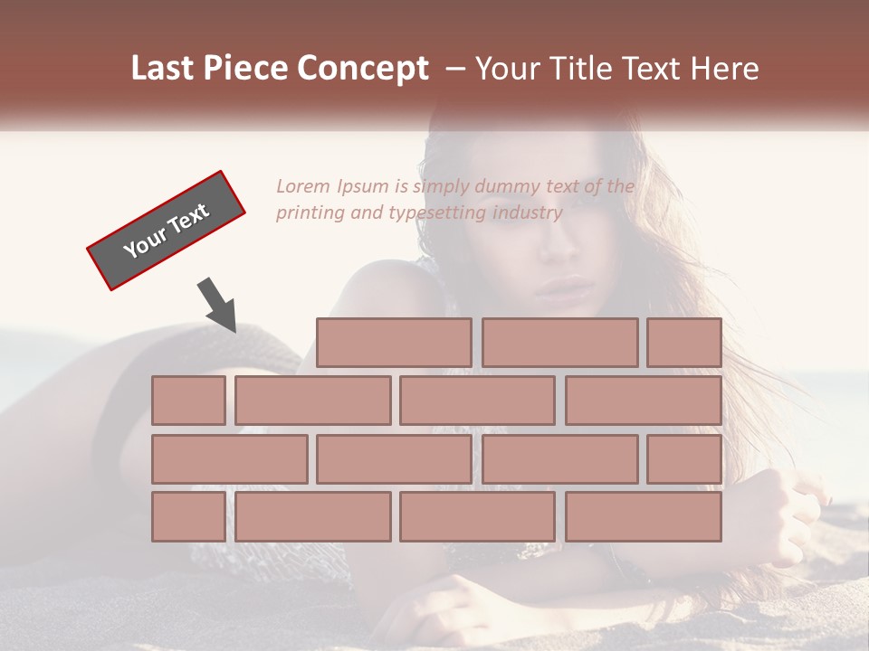 A Woman In A Bikini Laying On The Beach PowerPoint Template
