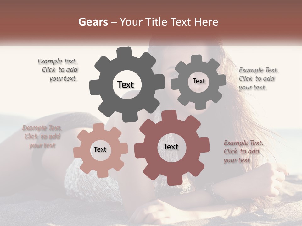 A Woman In A Bikini Laying On The Beach PowerPoint Template
