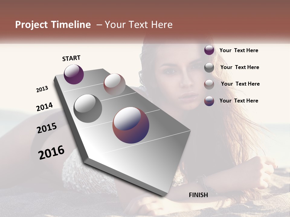A Woman In A Bikini Laying On The Beach PowerPoint Template