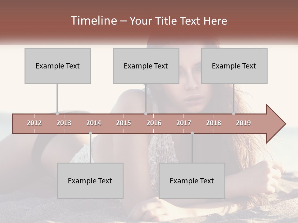 A Woman In A Bikini Laying On The Beach PowerPoint Template