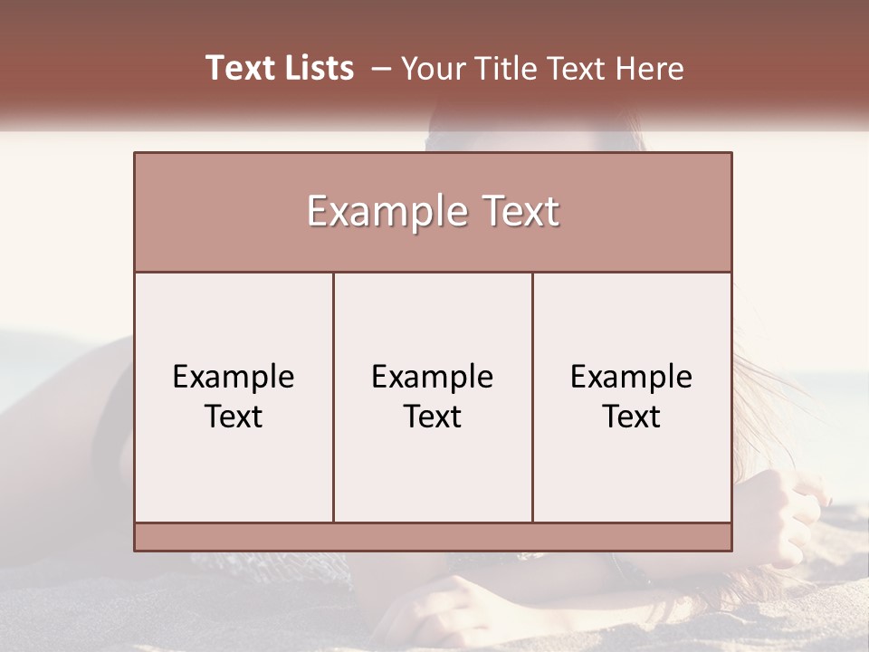A Woman In A Bikini Laying On The Beach PowerPoint Template