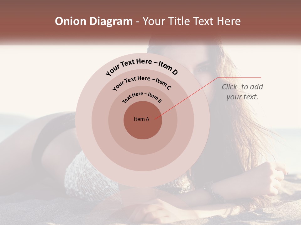 A Woman In A Bikini Laying On The Beach PowerPoint Template