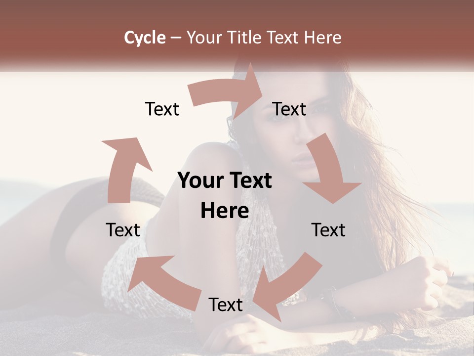 A Woman In A Bikini Laying On The Beach PowerPoint Template