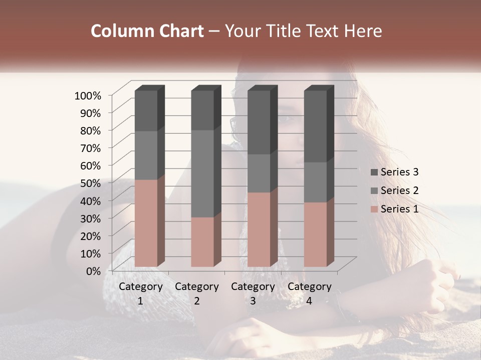 A Woman In A Bikini Laying On The Beach PowerPoint Template