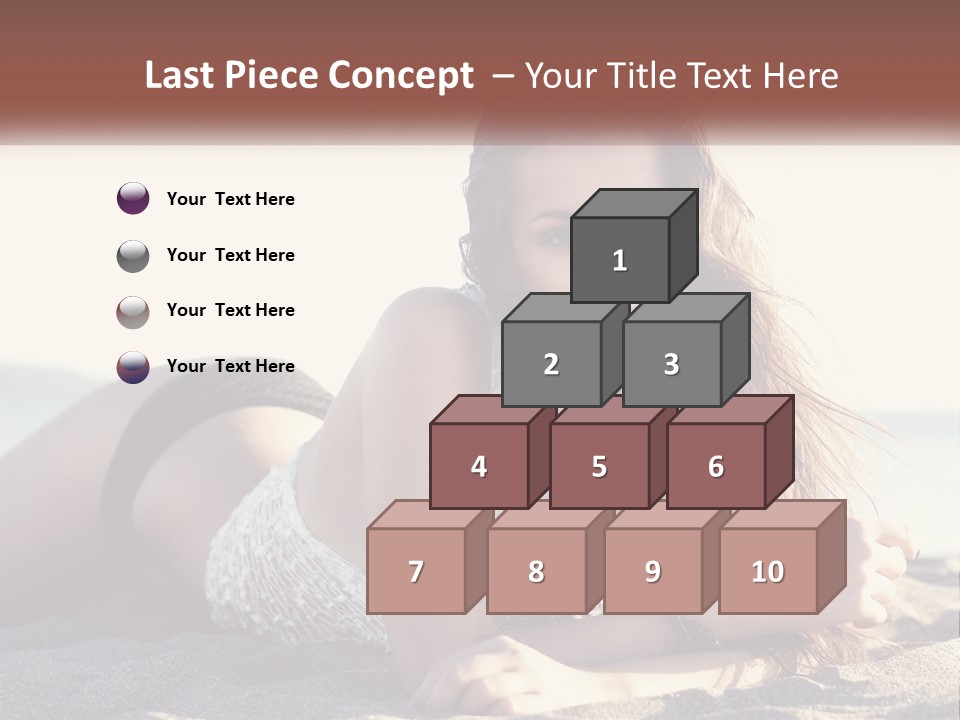 A Woman In A Bikini Laying On The Beach PowerPoint Template