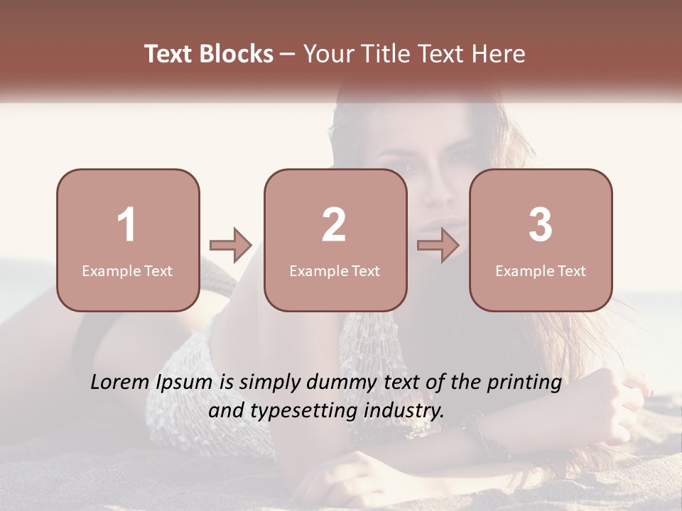 A Woman In A Bikini Laying On The Beach PowerPoint Template