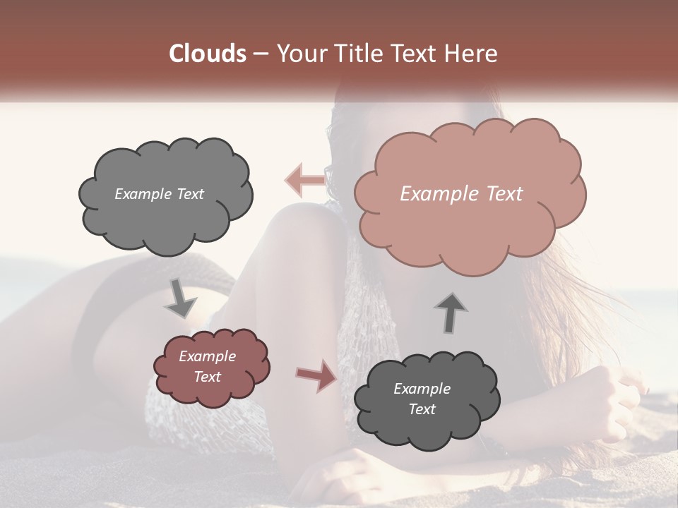 A Woman In A Bikini Laying On The Beach PowerPoint Template