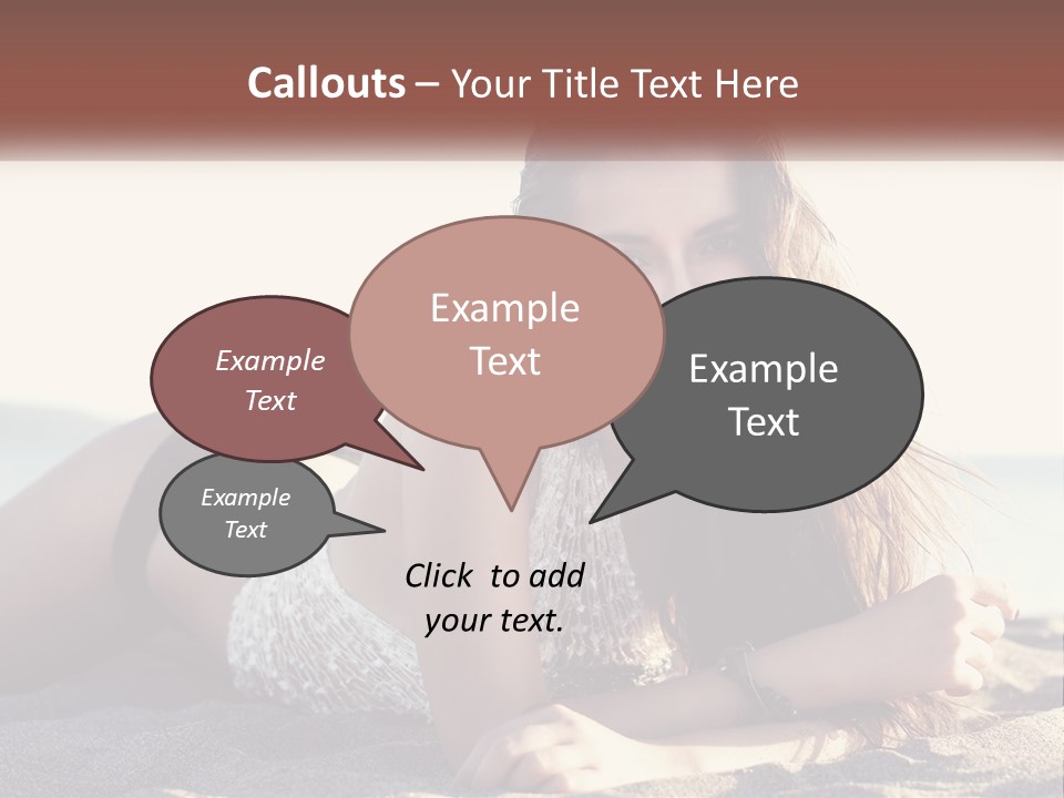 A Woman In A Bikini Laying On The Beach PowerPoint Template
